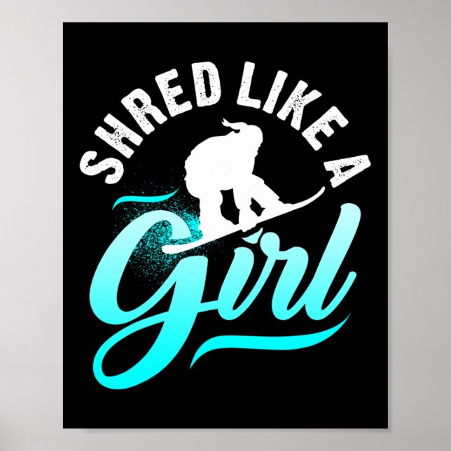 Poster Um Presente De Menina De Snowboard (Frente)