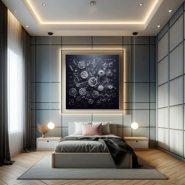 Poster Um projeto digital com equações matemáticas (Criador carregado)