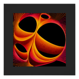 Pôster Um Quadrado Fractal de Mandelbrot Muito Manipulado