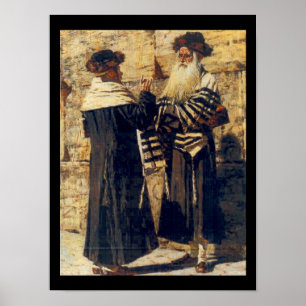 Pôster Um Rebbe no Kotel por Vereshchagin - cerca dos