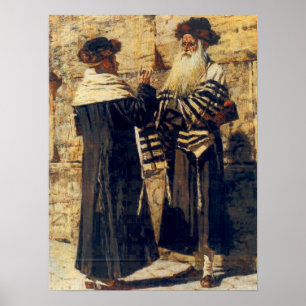 Pôster Um Rebbe no Kotel por Vereshchagin - cerca dos