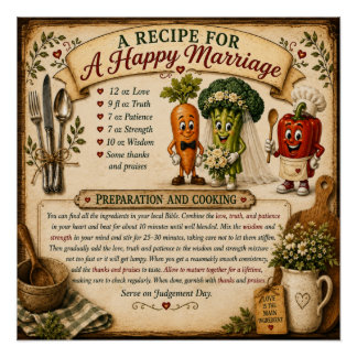 Pôster Um Receituário para um Casamento Feliz Poster Cris