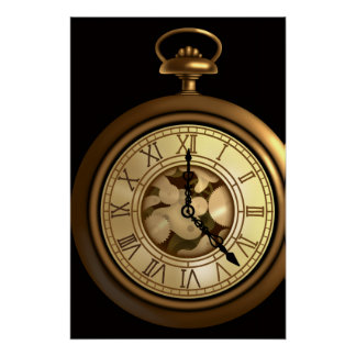 Pôster Um relógio steampunk funso