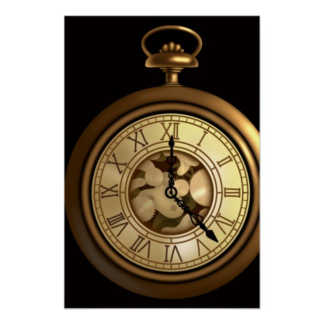 Pôster Um relógio steampunk funso (Frente)