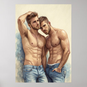 Poster Um retrato contemporâneo masculino posando