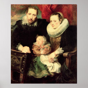 Poster Um retrato da família, c.1618-21