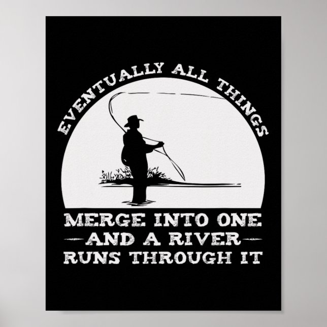 Poster Um Rio Passa Pela Pesca De Voo (Frente)