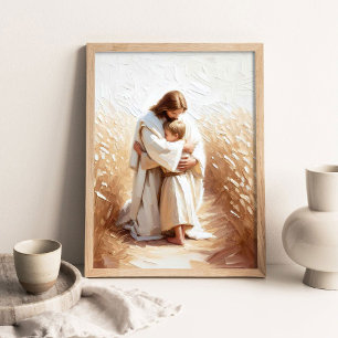 Poster Um Salvador Guia, Arte Cristã, Jesus Abraçando Bo