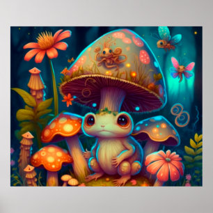 Poster Um sapo de cogumelo mágico