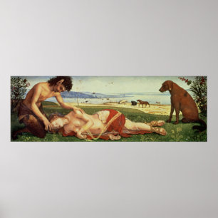 Poster Um Satyr que lamenta sobre uma ninfa, c.1495