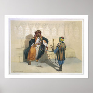Pôster Um Sheikh árabe Smoking, ilustração 'do Val