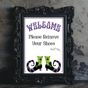 Poster Um sinal de Halloween, por favor, remova os sapato