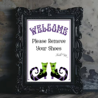 Poster Um sinal de Halloween, por favor, remova os sapato