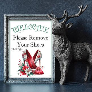 Poster Um Sinal de Natal para Remover Sapatos