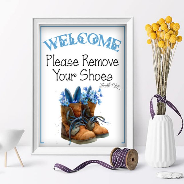 Poster Um sinal de Páscoa para remover sapatos (Criador carregado)