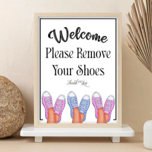Poster Um Sinal de Por Favor Remova os Sapatos