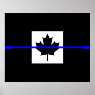 Pôster Um sinalizador canadense de linha azul fina