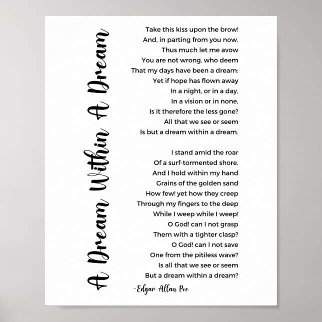 Poster Um sonho dentro de um poema de sonho de Edgar Alla (Frente)