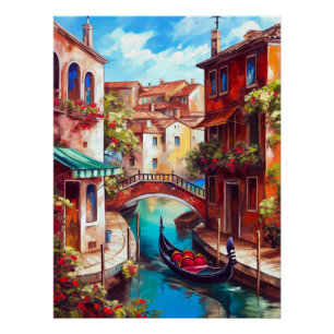 Pôster Um Sonho Veneziano Gondola no Grande Canal