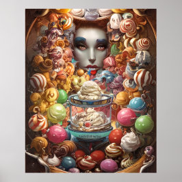 Poster Um sorvete colorido compra cheio de coisas