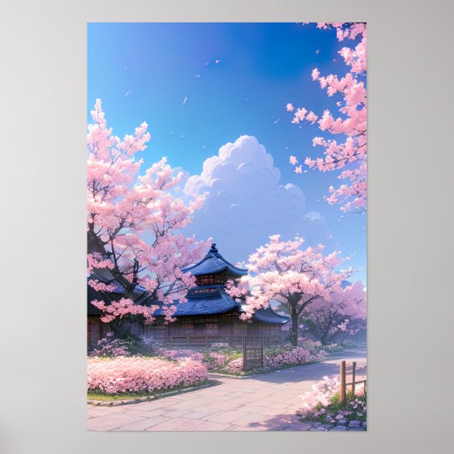 Poster Um Stroll Springtime, Cherry Blossomy Beauty (Frente)