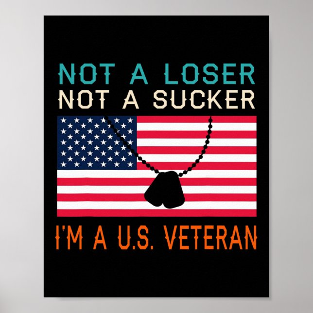 Poster Um Sucker Perdido Sou Um Veterano Americano Biden  (Frente)