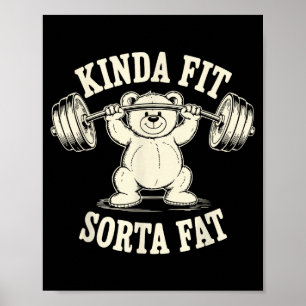 Poster Um Tanto em Forma Meio Gordo Urso Engraçado Fofo d