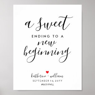 Poster Um término doce a um sinal novo do casamento do