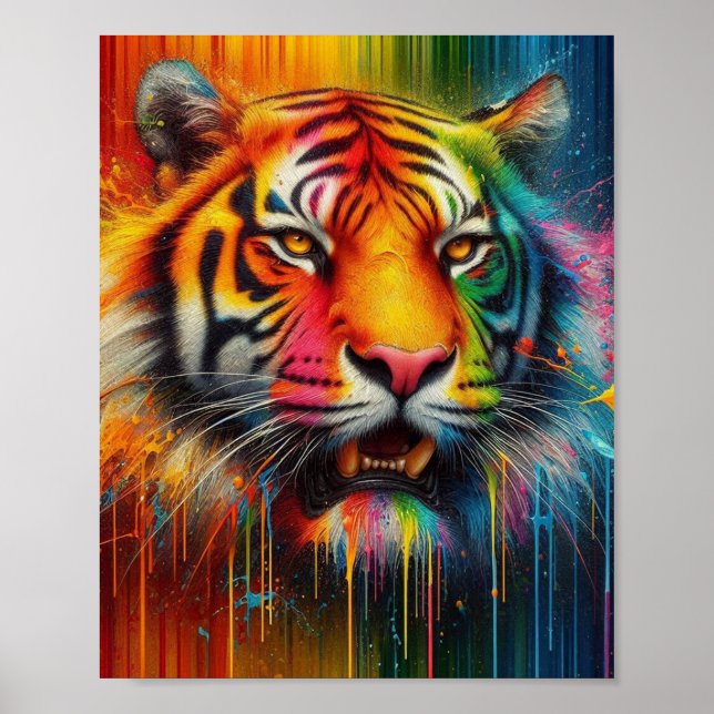 Poster Um Tigre Colorido (Frente)