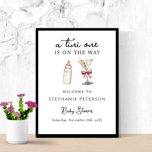 Poster Um Tini Está a Caminho Chá de Bebê Pink Martini