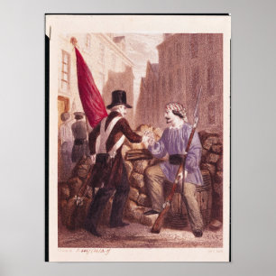 Pôster Um Trabalhador Compartilhando seu Pão com um Estud