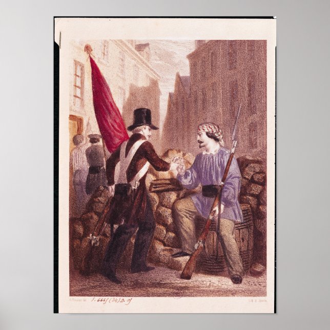 Pôster Um Trabalhador Compartilhando seu Pão com um Estud (Frente)