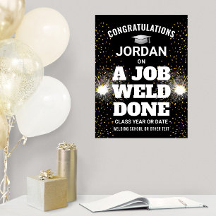 Poster Um Trabalho Soldado Concluído Formatura Parabéns T