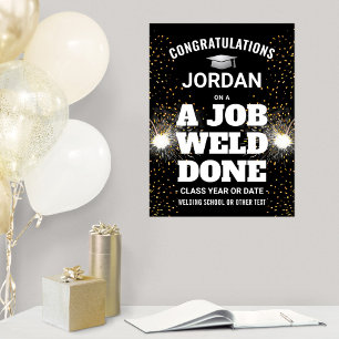 Poster Um Trabalho Soldado Concluído Formatura Parabéns T