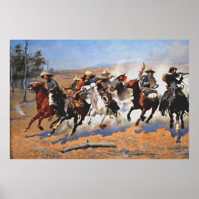 Poster Um Traço para a Madeira, Frederick Remington, (Frente)