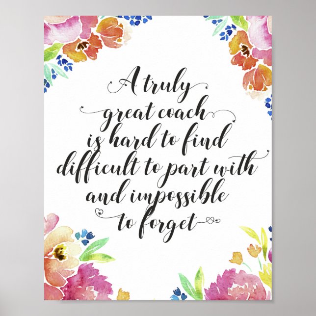 Poster Um treinador verdadeiramente excelente citando o o (Frente)