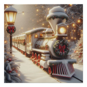 Pôster Um trem de natal Mágico da Maravilha de inverno