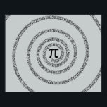 Poster Um Twist de Pi Clique em Personalizar para Alterar<br><div class="desc">Um símbolo Pi e solução em espiral gráfica apresentado num fundo de cinza prateada que pode facilmente personalizar para a cor da sua escolha. Certifique-se de personalizar a cor para a parte frontal e traseira dos produtos com dois lados ou vários elementos. Altere facilmente a cor do design de fundo...</div>