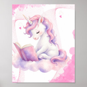 Poster Um unicórnio pacífico lendo