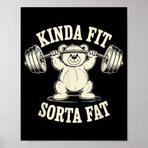 Poster Um Urso Bonito e Engraçado de Academia Meio em For