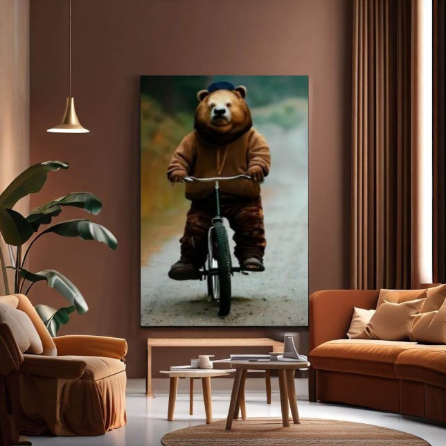 Poster Um urso numa bicicleta (Criador carregado)