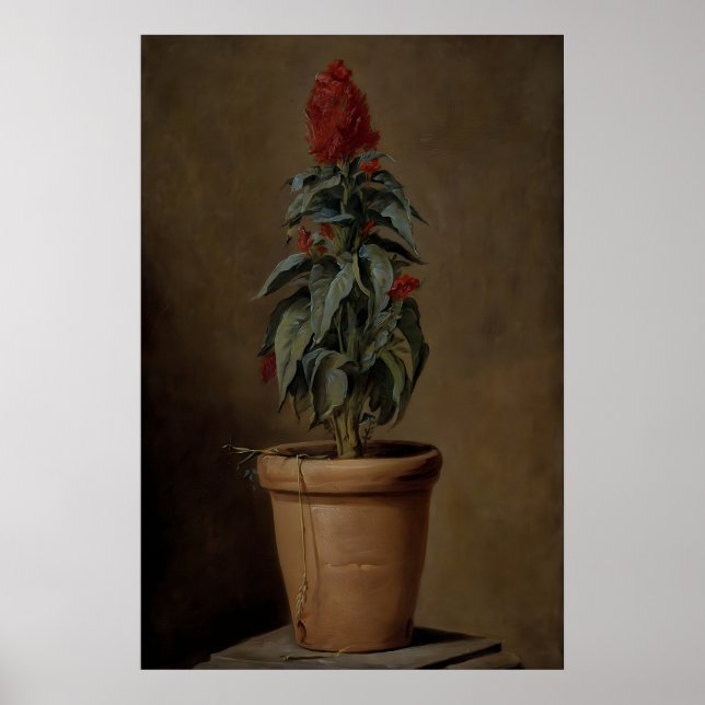 Poster Um vaso de planta flores natureza-morta, Botânica  (Frente)