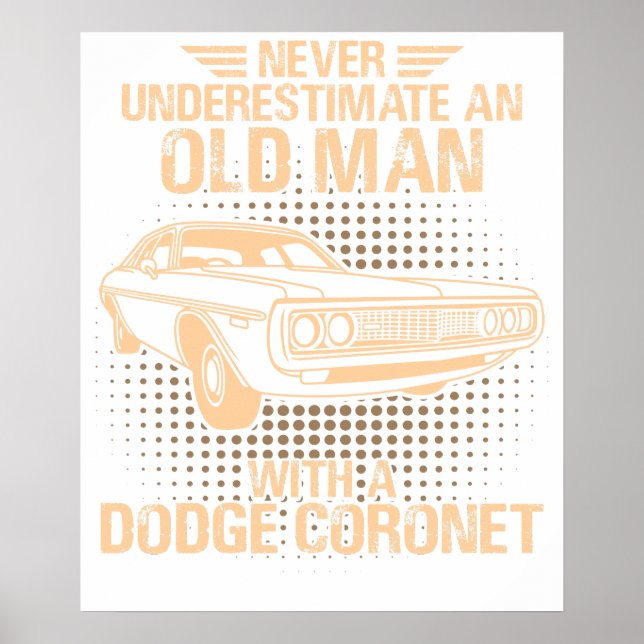 Poster Um velho Dodge Coronet 1972 (Frente)