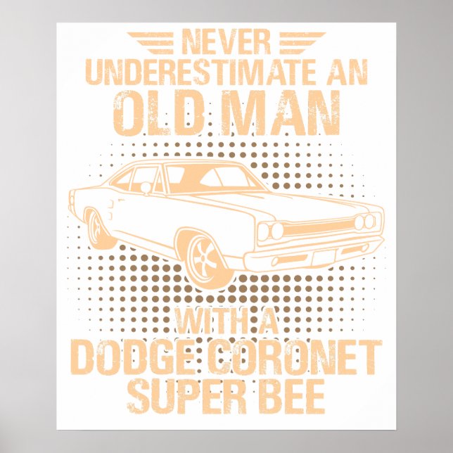 Poster Um velho Dodge Coronet Super Bee 1968 (Frente)