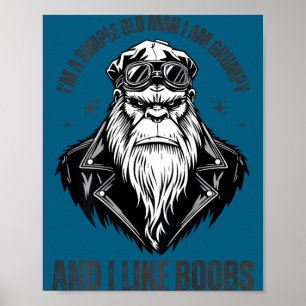 Poster Um velho homem simples é rabugento e gosta (nas co
