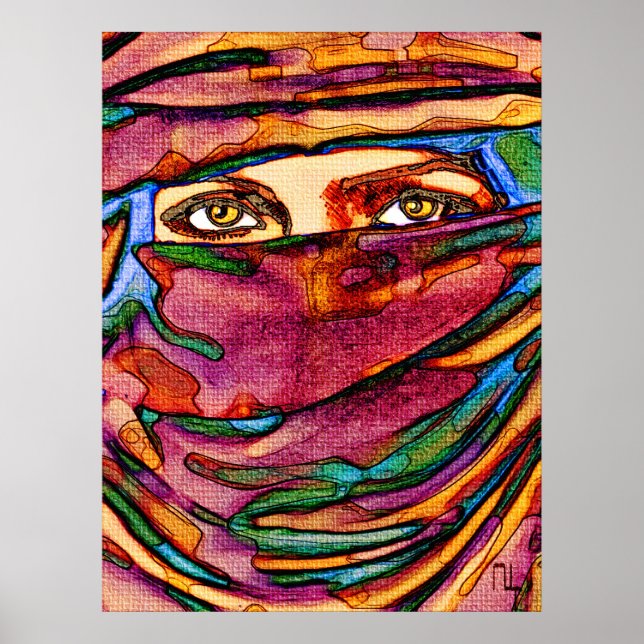 Pôster Um véu colorido e olhos imensos.... (Frente)