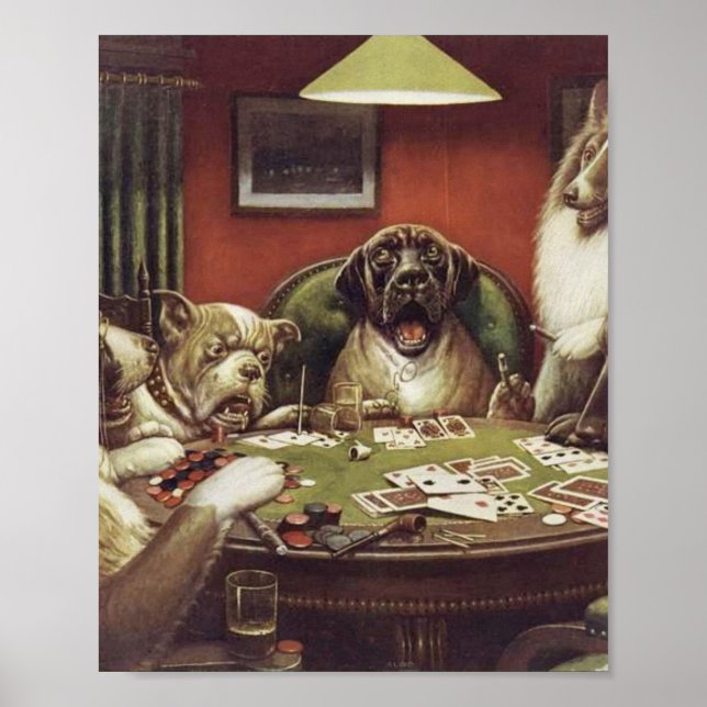 Poster Um Waterloo - Cães Jogando Poker - Cassius Coolidg (Frente)