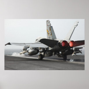 Poster Um zangão de F/A-18C lança-se da plataforma de v