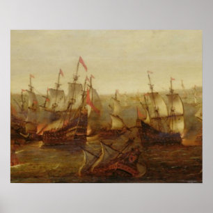 Poster Uma ação entre navios do espanhol e galera de