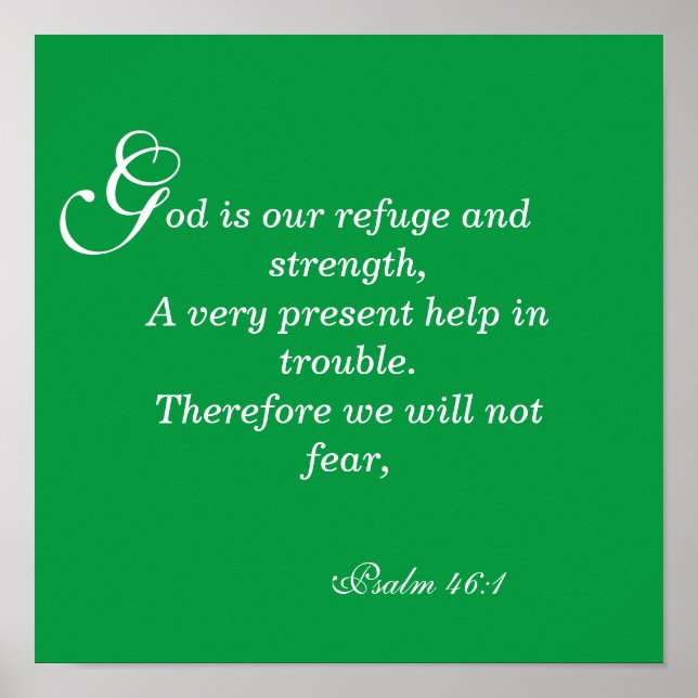 Poster Uma ajuda presente em apuros Psalm 46 (Frente)